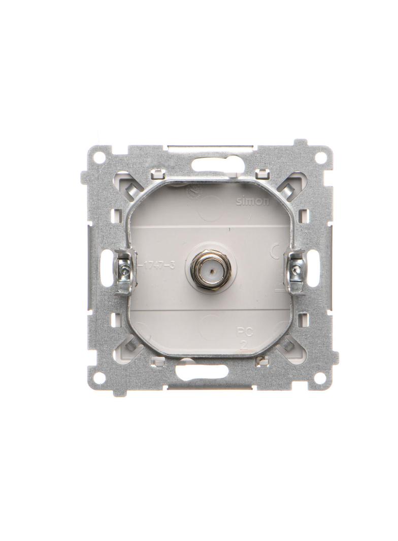 Simon 55 Gniazdo antenowe typu /F/ pojedyncze Do instalacji indywidualnych Jasnoszary mat