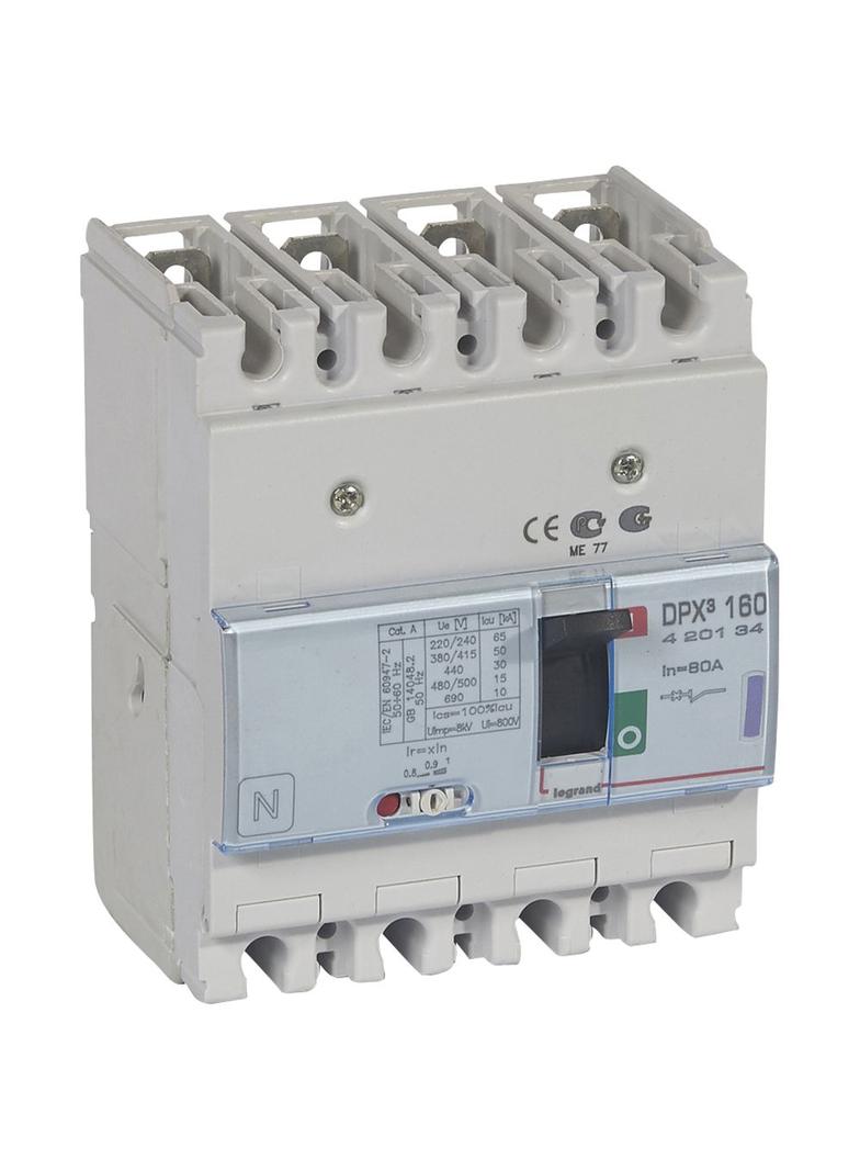 Wyłącznik DPX3 160 4P 80A 50Ka 420134 LEGRAND