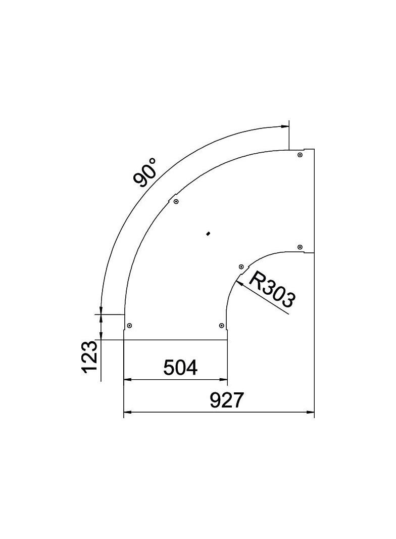 LBD 90 500 R3 A2 Pokrywa łuku 90°
