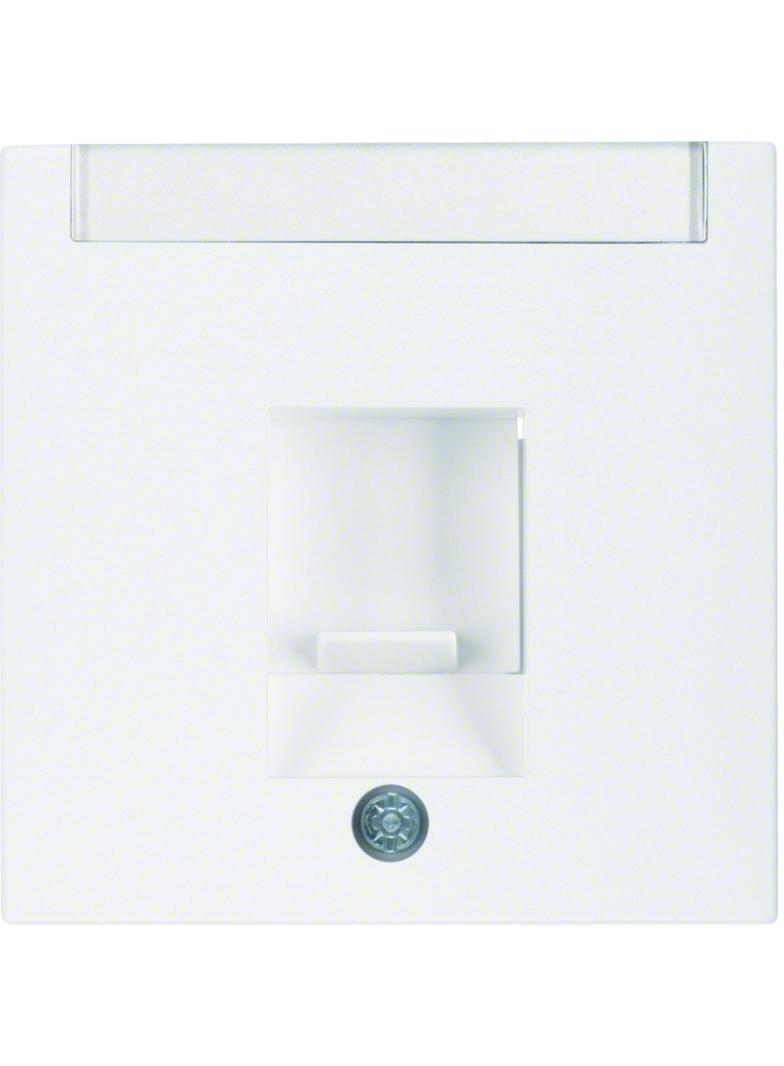 BERKER B.X/S.1 Płytka czołowa pojedyncza zasuwa chroniące przed kurzem pole opisowe biały 11701909 H