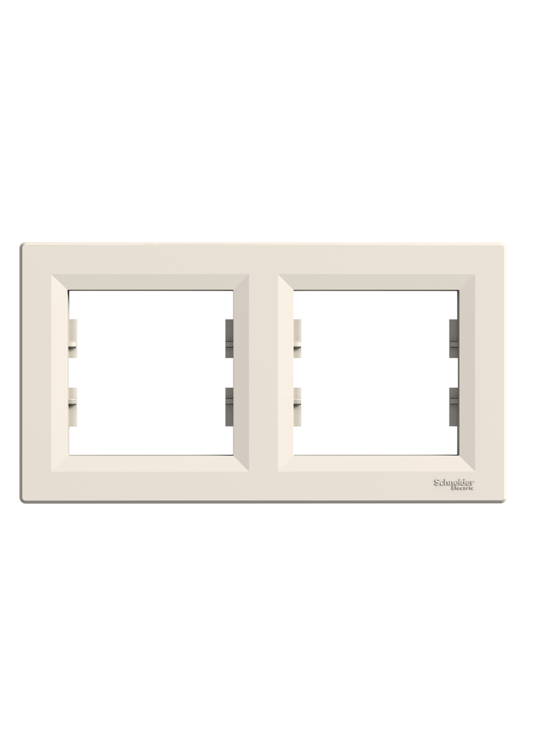 Asfora, ramka 2-krotna, pozioma, krem