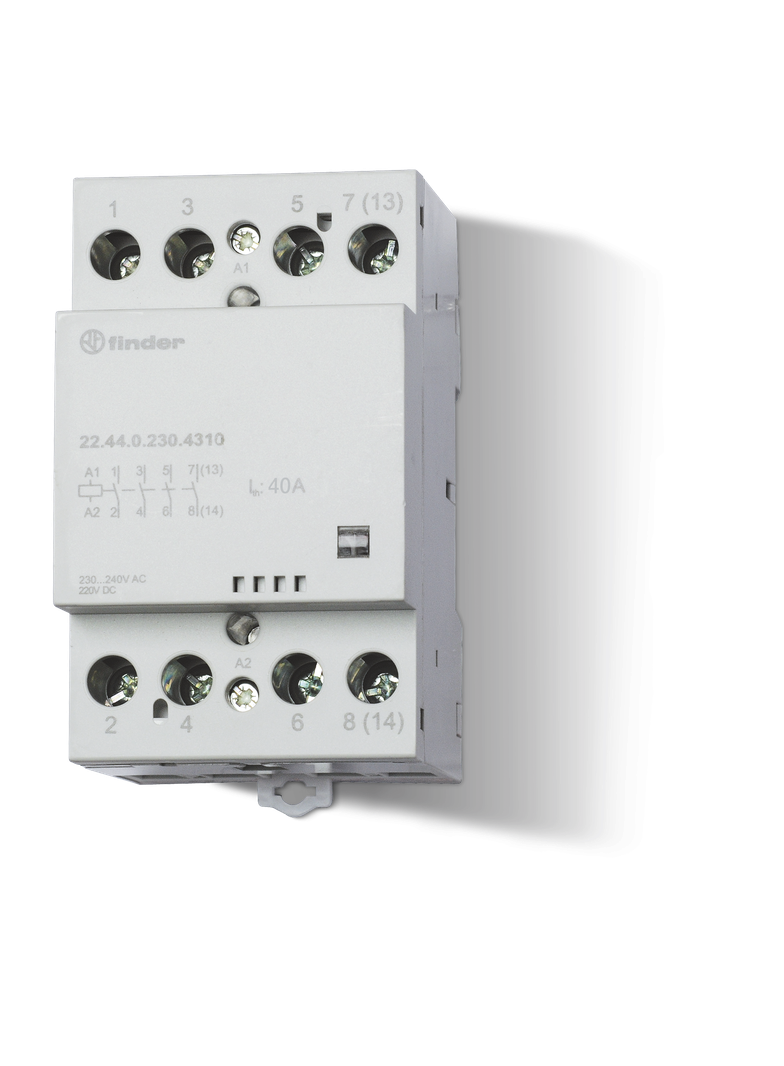 Stycznik instalacyjny serii 22: 3Z + 1 R 40A 12V AC/DC 22.44.0.012.4710 /5szt./ FINDER