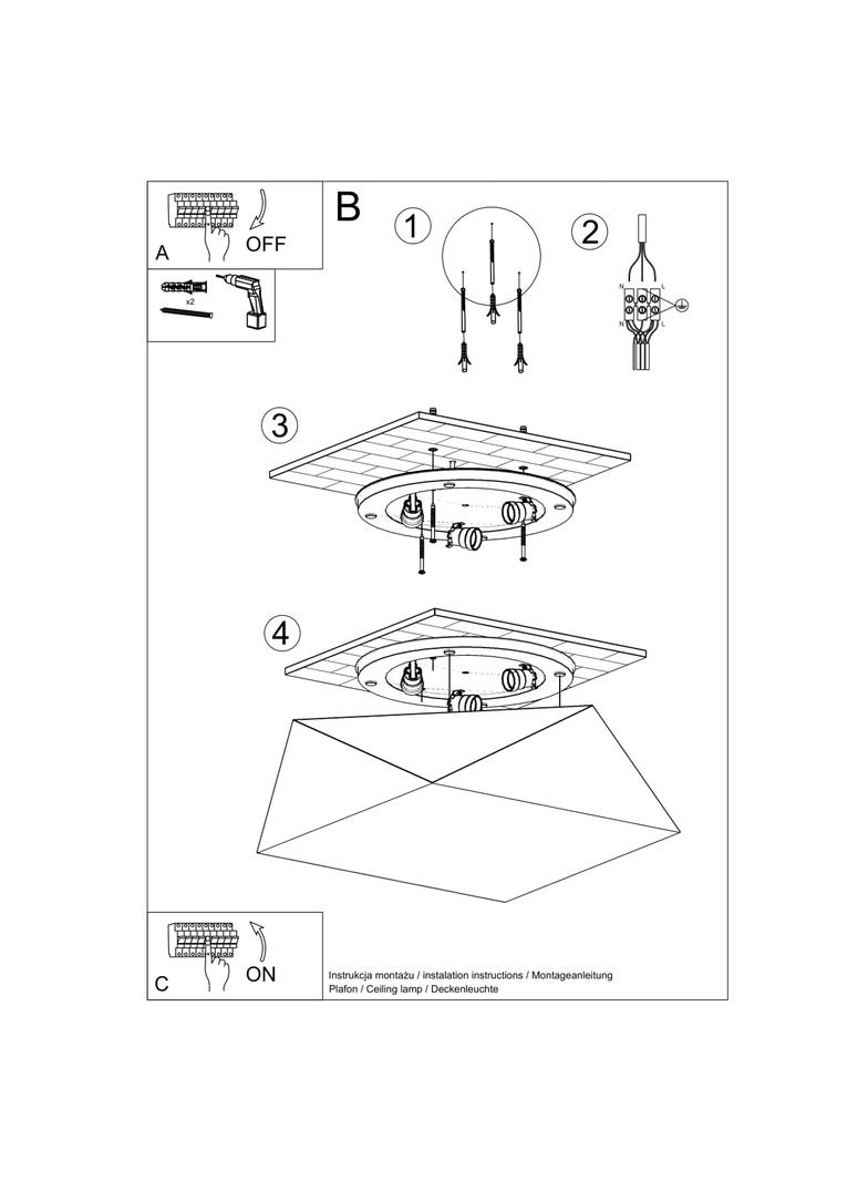 Sollux Plafon HEXA 45 czarny SL.0693