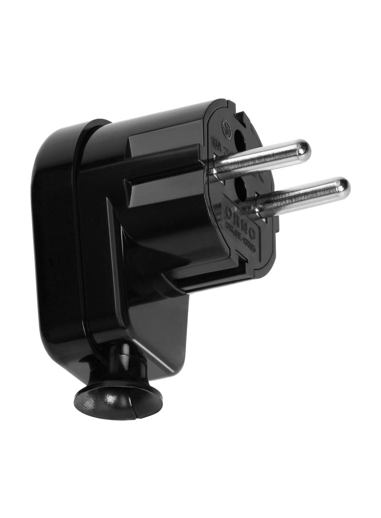 Wtyczka kątowa Uni-Schuko 16A, 230V, czarna OR-AE-13305/B ORNO