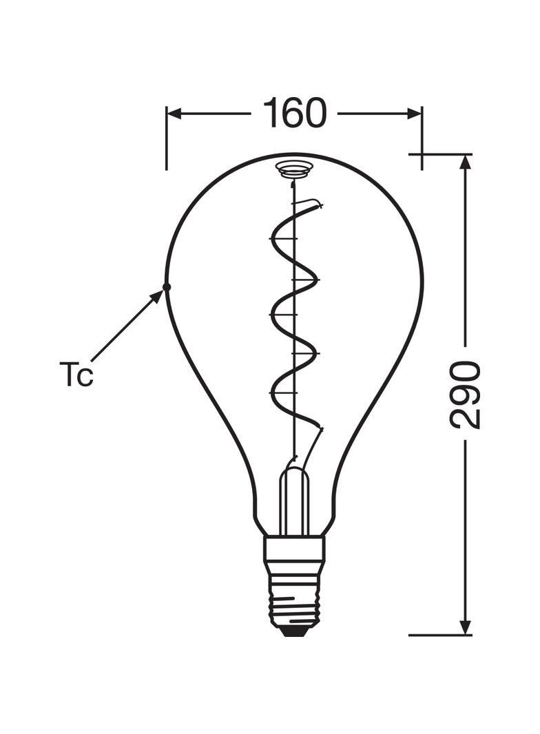 Żarówka LED Vintage 1906 LED CL A160 FIL SMOKE 12 non-dim 5W/818 E27 4058075269903 LEDVANCE