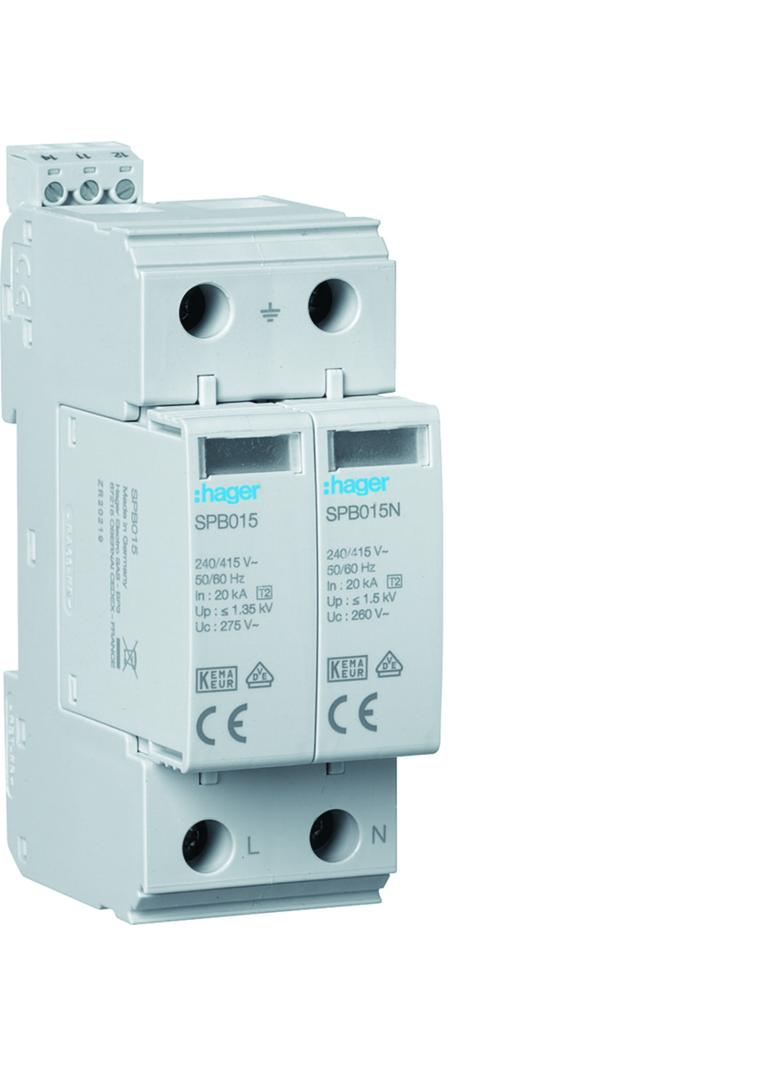 SPD Ogr.przepięć T2 2P sieć TN-S/TT In=40kA Imax=40kA Up?1,35kV styk