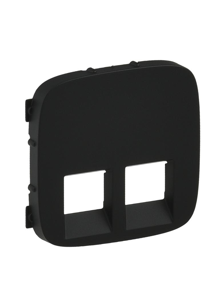 VALENA ALLURE - PLAKIETKA CZARNA GNIAZDA PODWÓJNEGO 2XRJ11 LUB 2XRJ45 LUB RJ11/RJ45, Legrand