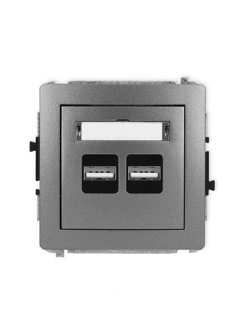 DECO Ładowarka USB podwójna 2xUSB A, 15,5W max., 5V, 3.1A grafitowy 11DCUSB-6 KARLIK