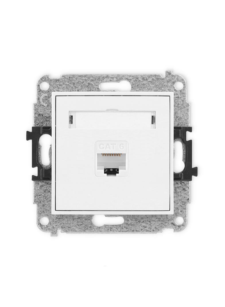 ICON Mechanizm gniazda komputerowego pojedynczego 1xRJ45, kat. 6, 8-stykowy biały mat