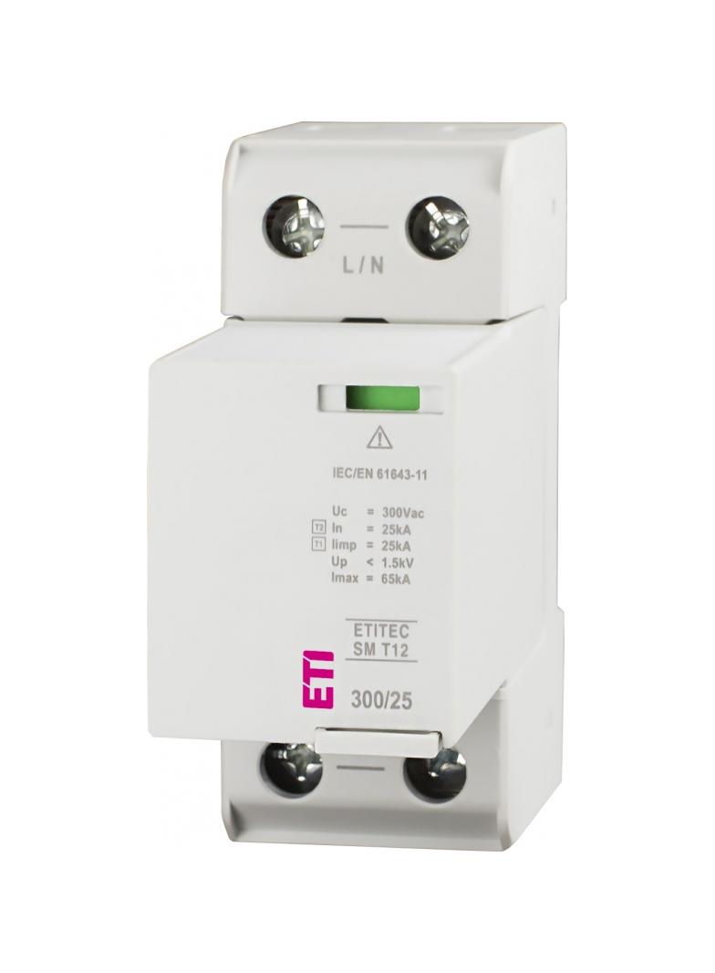 Ogranicznik przepięć T1+T2 (B+C) - bez prądu upływu TEC SM T12 300/25 1+0 002440738 ETI