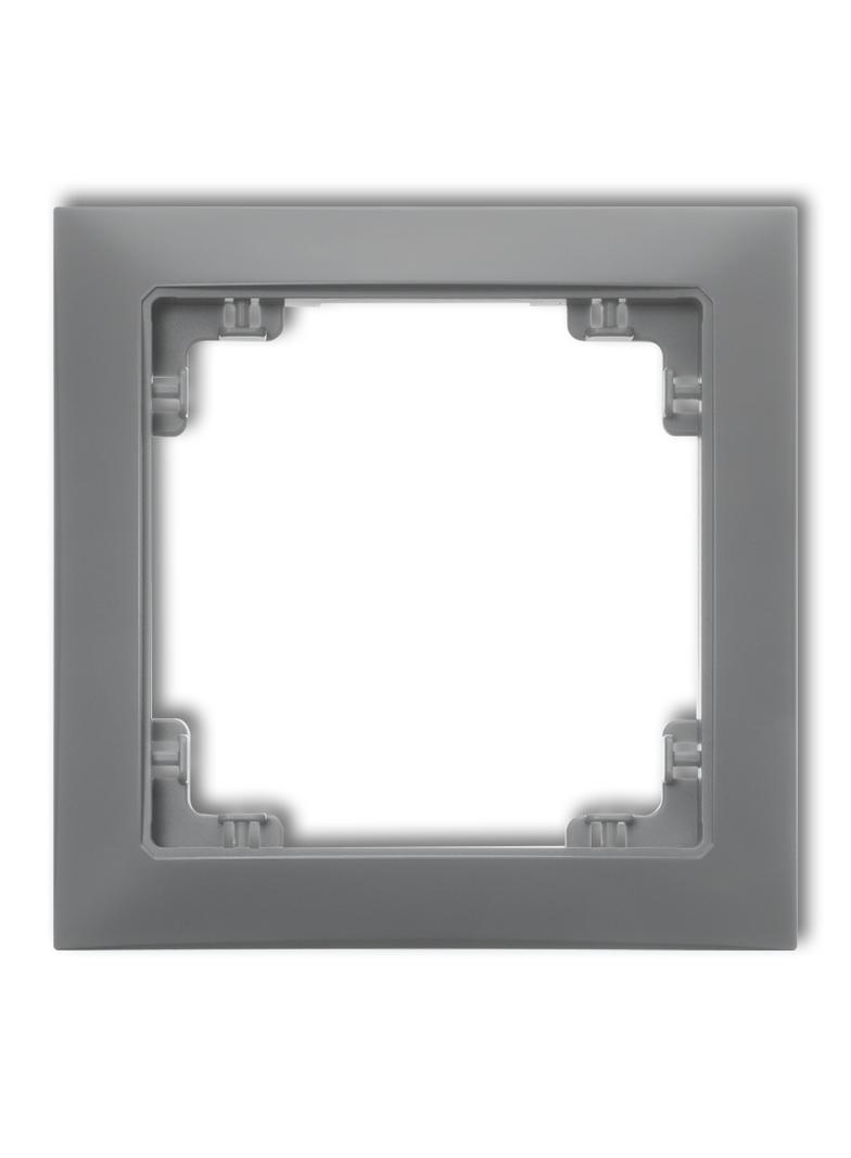 DECO Ramka pojedyncza z tworzywa DECO Soft szary mat 27DRSO-1 KARLIK