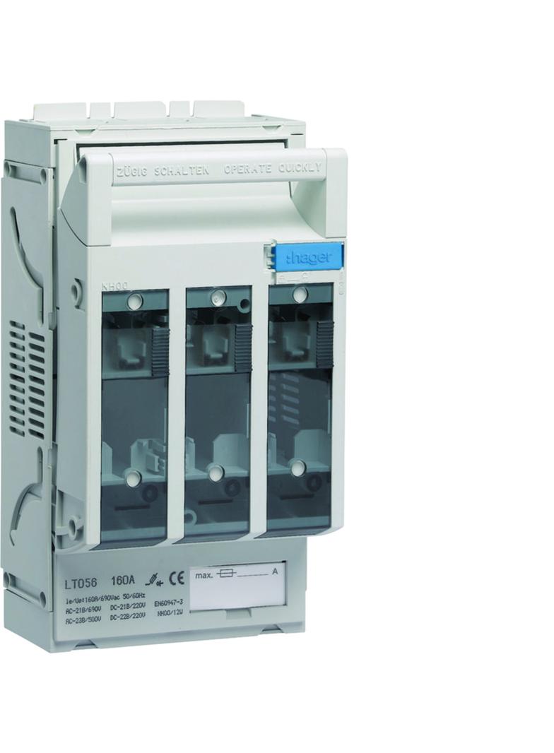 LT rozłącznik bezpiecznikowy NH00 3P 160A 690V AC LT056 HAGER