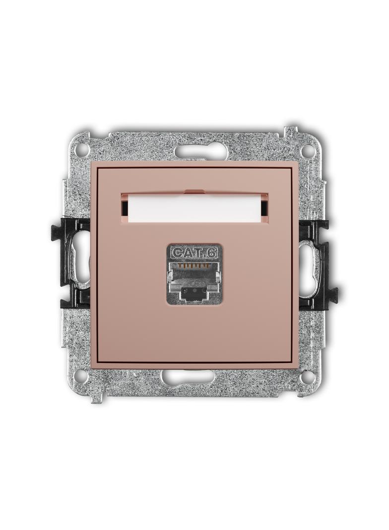 ICON Mechanizm gniazda komputerowego pojedynczego 1xRJ45, kat. 5e, ekranowany, 8-stykowy łososiowy