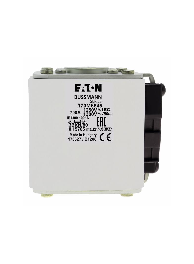 FUSE 700A 1250V 3BKN/80 AR CU Wkładka szybka 700A AC 1250V rozmiar 3 76x92x83 mm aR IEC UL 170M6545