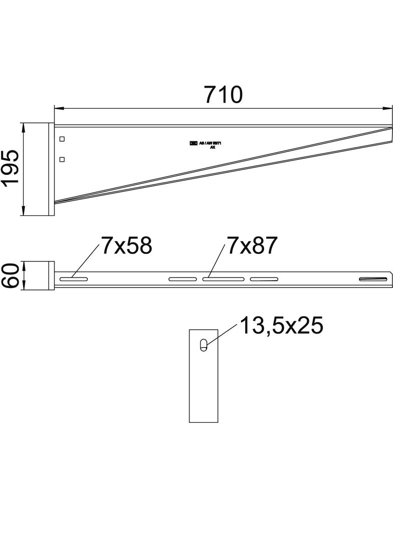 AW 55/71, WSPORNIK WIESZAKOWY 710MM FT