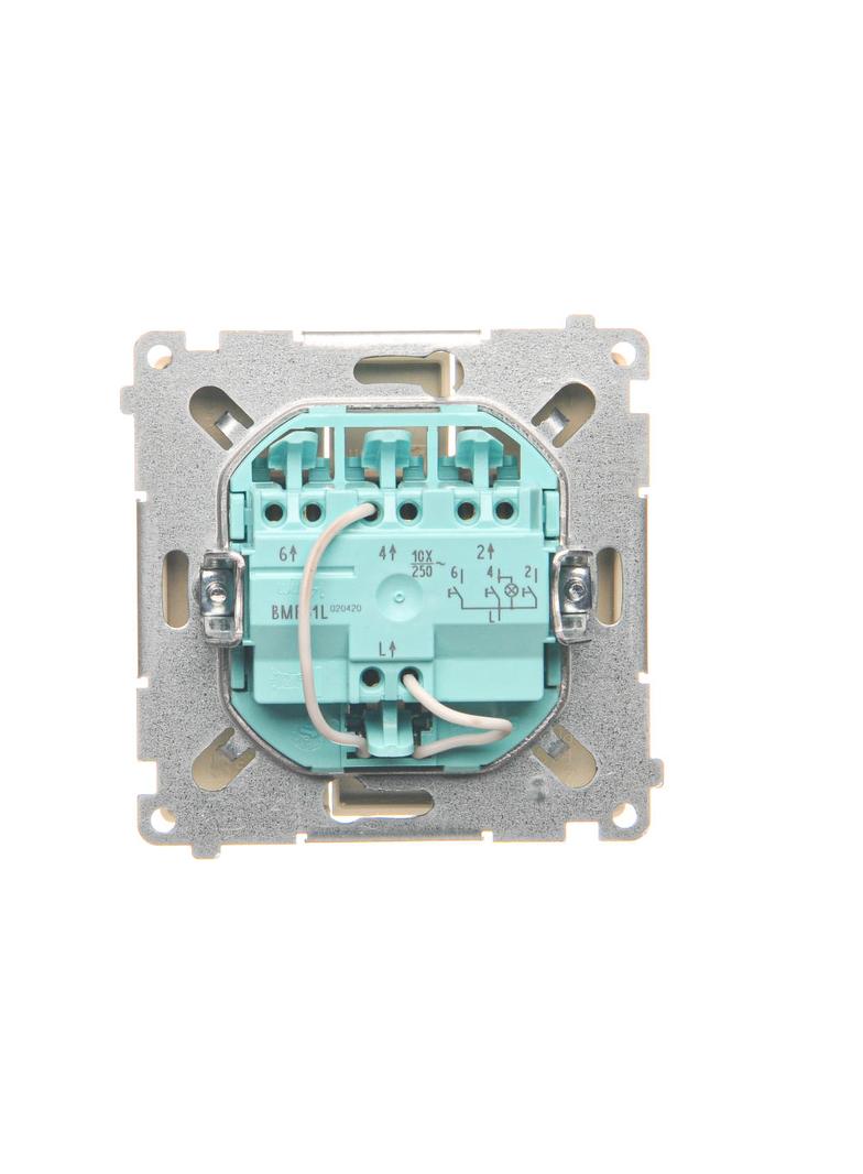 Simon Basic Przycisk potrójny z podświetleniem LED 10A 250V szybkozłączka beż BMP31L.01/12 KONTAKT