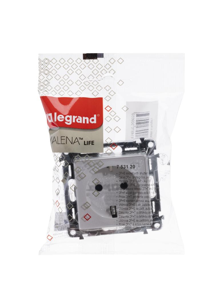 VALENA LIFE GNIAZDO 2 P+Z Z PRZESŁONĄ BIAŁE 16 A – 250 V~, Legrand