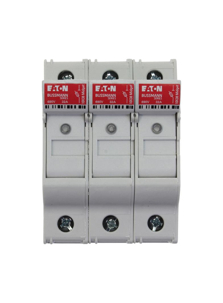 3P 10X38MFH30A 600V Midget-indicator/Neu Podstawa wkładki cylindrycznej 10x38 3p+1N 32A 690VAC wskaź