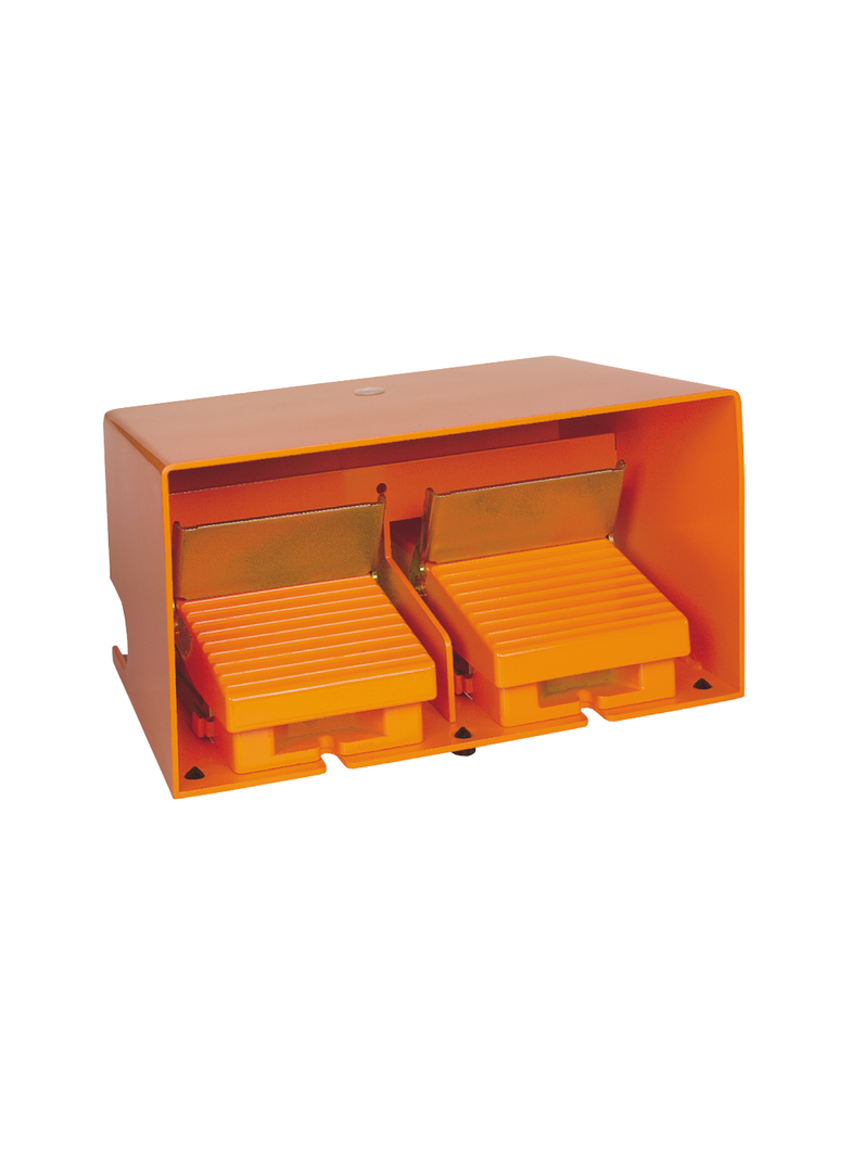 Harmony XPE Łącznik nożny podwójny z osłoną pomarańczowy 4 NC+ 4NO metalowy XPER5110D