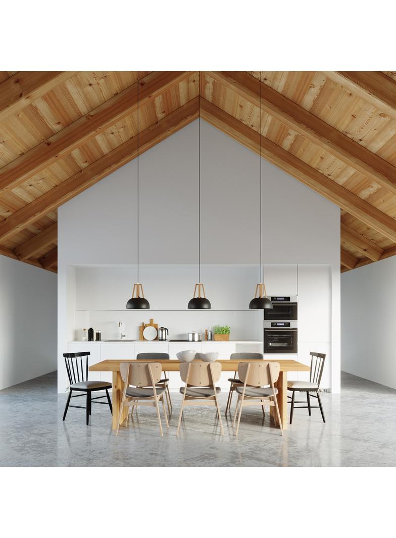 Sollux Lampa wisząca CASCO czarna/naturalne drewno SL.0390