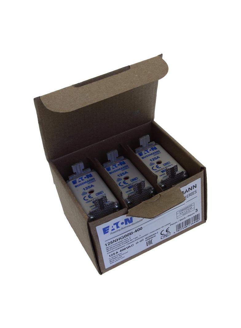 NH FUSE 125A 400V GG/GL SIZE 00 Wkładka NH00 125A 400V GL/GG podwójny wskaźnik 125NHG00B-400 EATON