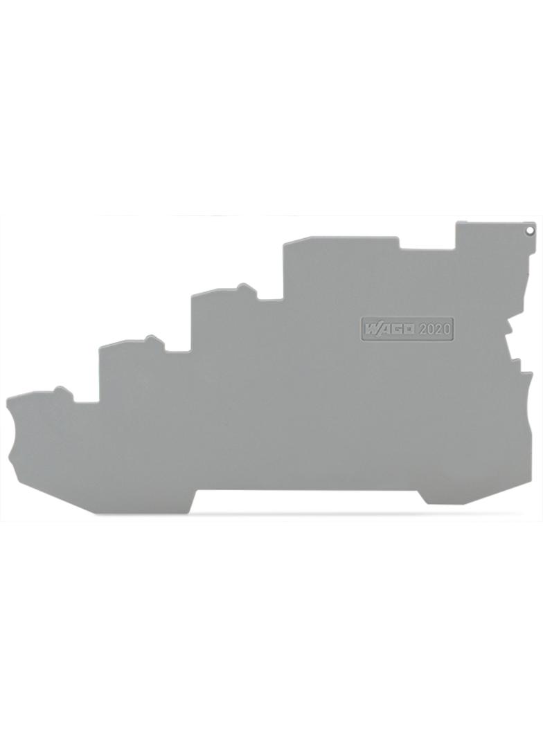 Ścianka końcowa/wewnętrzna gr. 1mm do złączek 4-przewodowych szara /25szt./ 2020-5491 WAGO