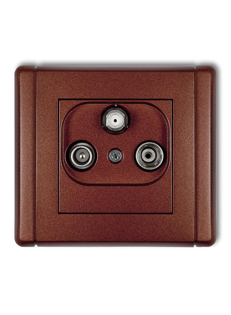 FLEXI Gniazdo abonenckie RTV-SAT końcowe multimedialne (Internet) brązowy metalik