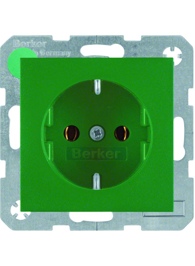 BERKER B.x Gniazdo SCHUKO zielony 41431913 HAGER