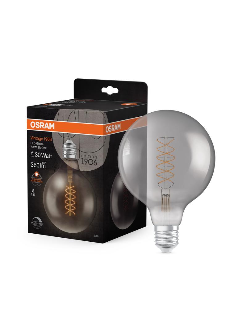 Lampa LED Vintage 1906 SMOKE 125 dim 7,8W/818 szkło przezroczyste E27