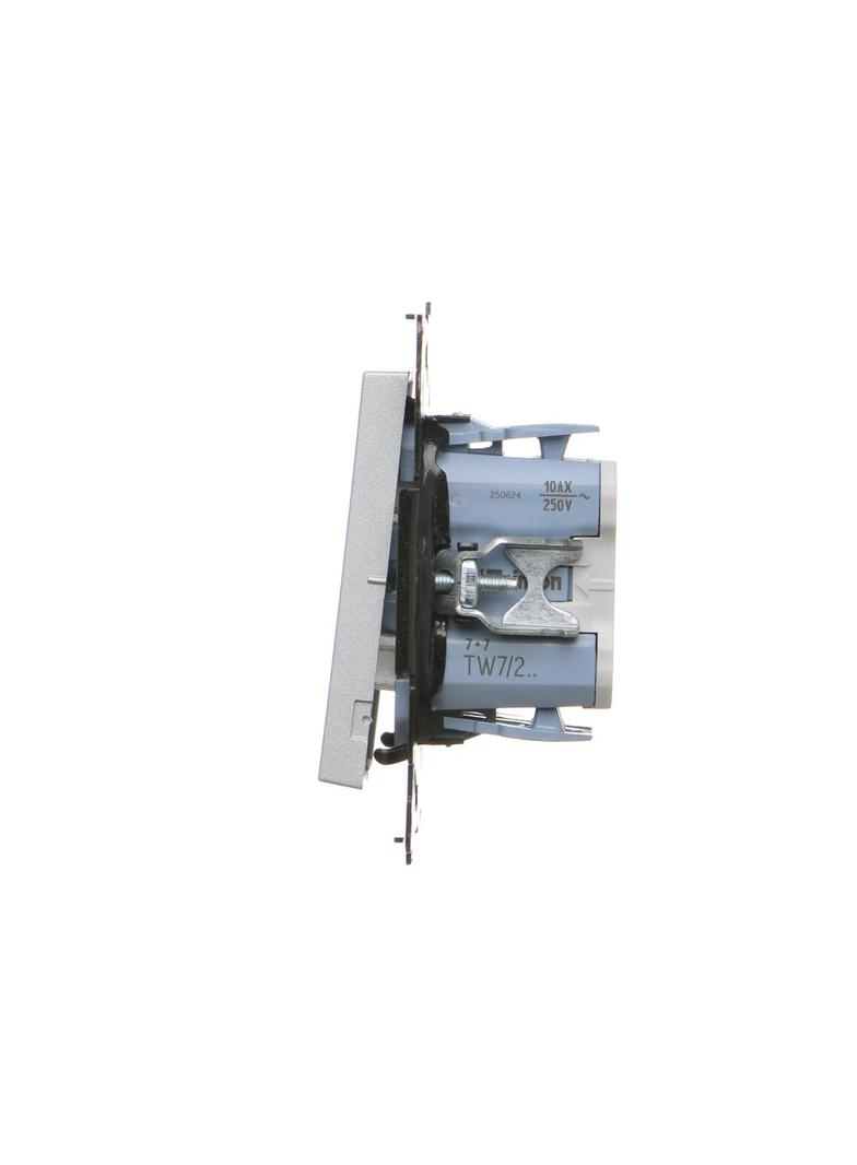 Simon 55 Łącznik krzyżowy podwójny bez piktogramu szybkozłączka Aluminium mat TW7/2.01/X/143 KONTAKT
