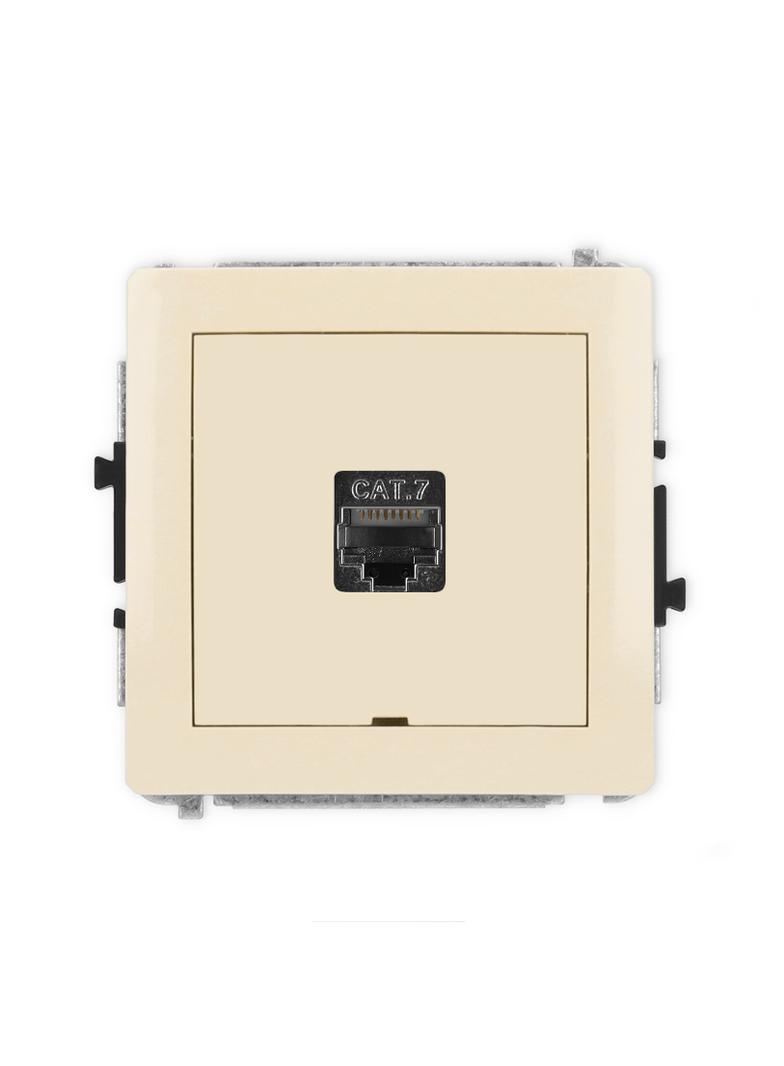 DECO Mechanizm gniazda komputerowego pojedynczego 1xRJ45, kat. 7, ekranowany, 8-stykowy, bez pola op