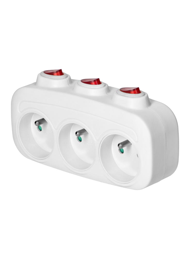 Rozgałęźnik 3x2P+Z z 3 włącznikami ES-3 ORNO