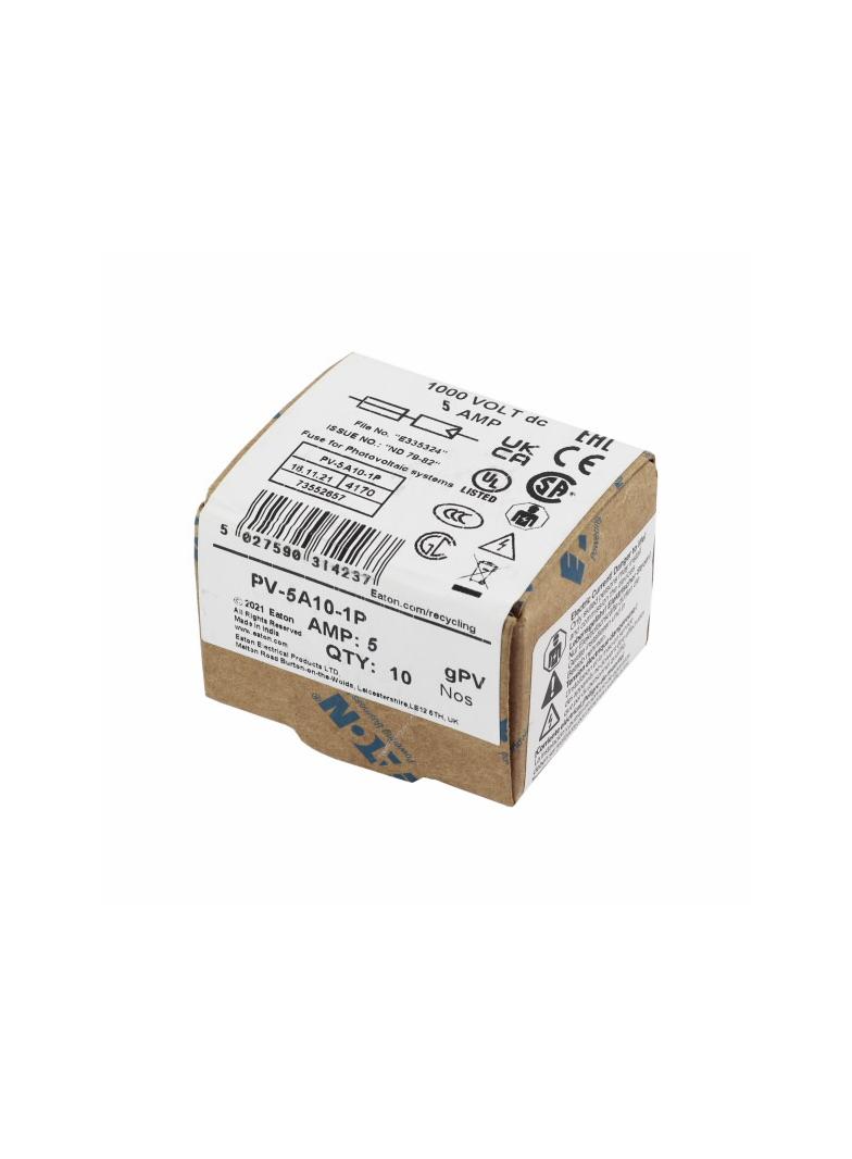 PV-5A10-1P Wkładka PV cylindryczna 5A 1000V DC PCB-1 10x38MM PV-5A10-1P EATON