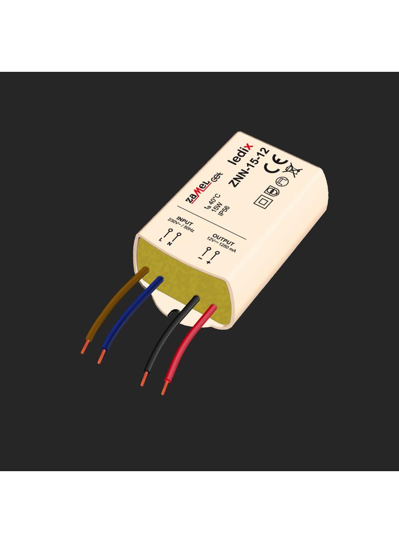 Zasilacz LED natynkowy 12V DC 15W TYP: ZNN-15-12