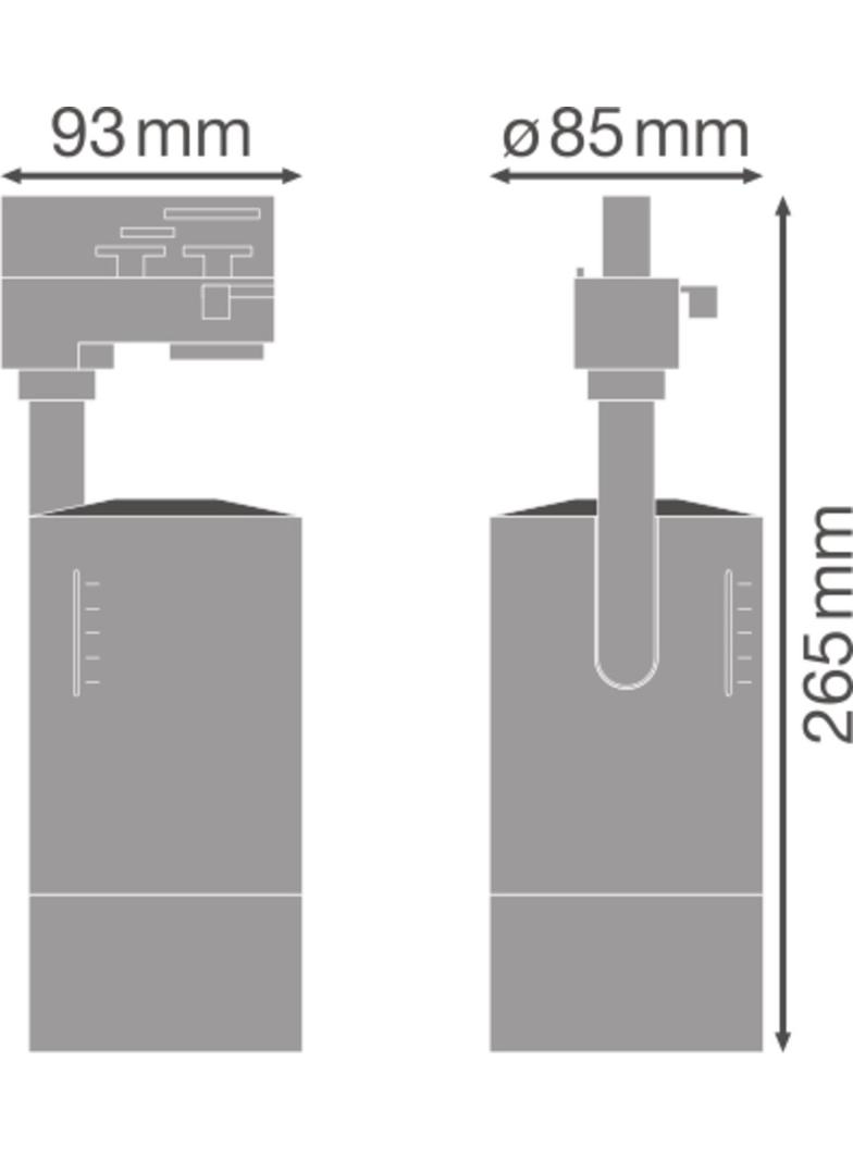 Szynowa oprawa TRACKLIGHT SPOT ZOOM D85 25W 4000K DIM 97R WT