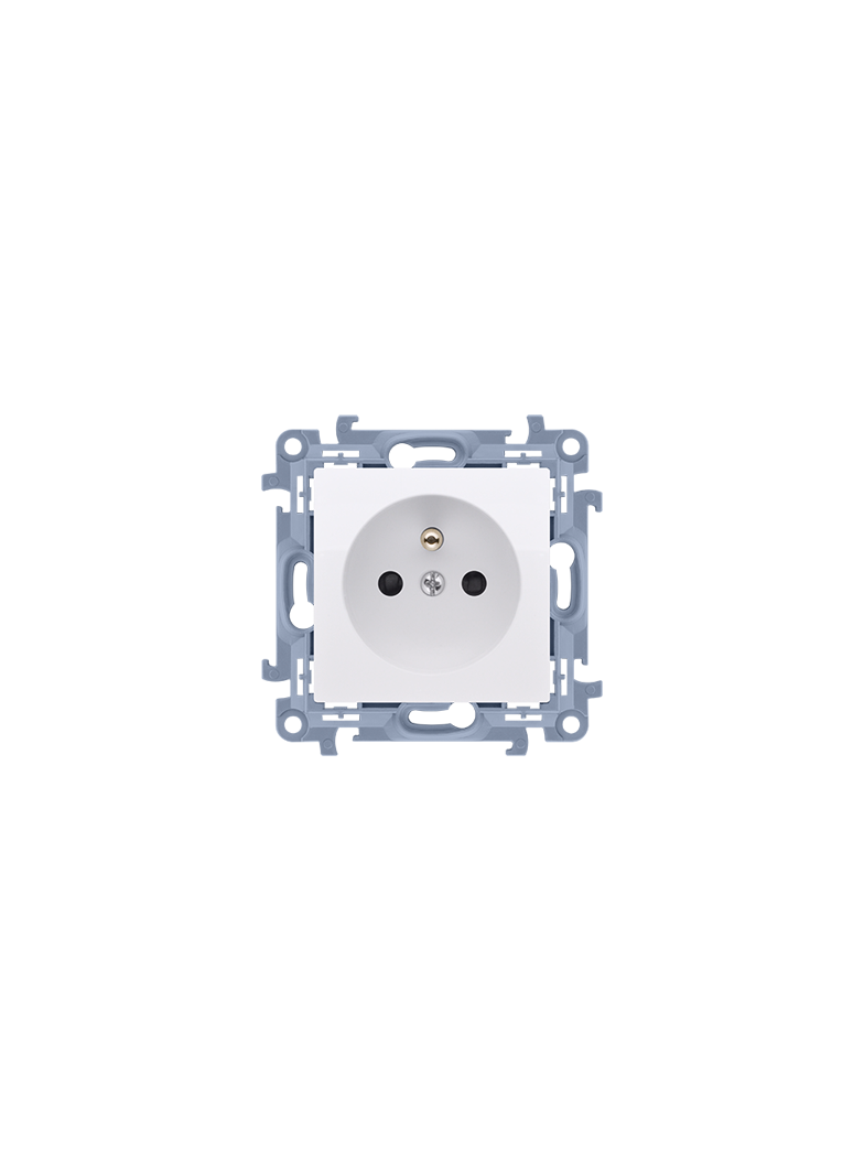 Simon 10 Gniazdo z/u pojedyncze 16A szybkozłączka biały