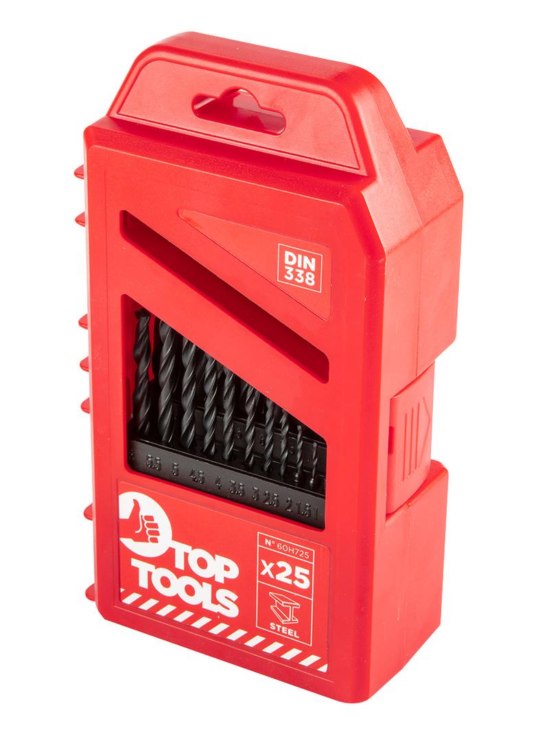 Wiertła do metalu HSS, 1.0-13.0 mm, zestaw 25 szt.