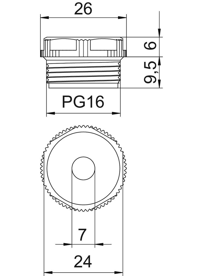 90, ZAŚLEPKI PG16 Z PRZEB.PRZEP.SZ