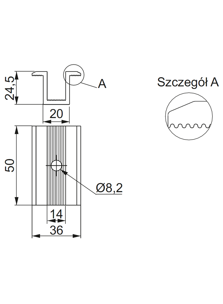Pośredni uchwyt panela PUF