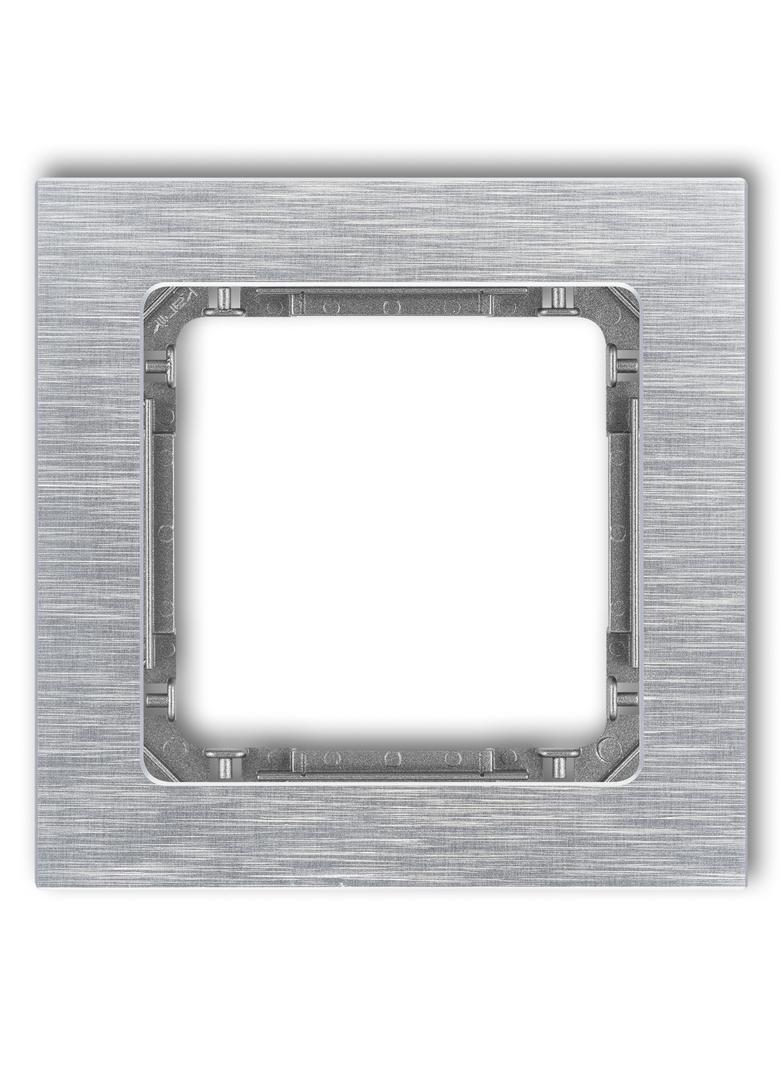 DECO Ramka uniwersalna pojedyncza - aluminium szczotkowane (ramka: srebrna; spód: grafitowy) srebrny