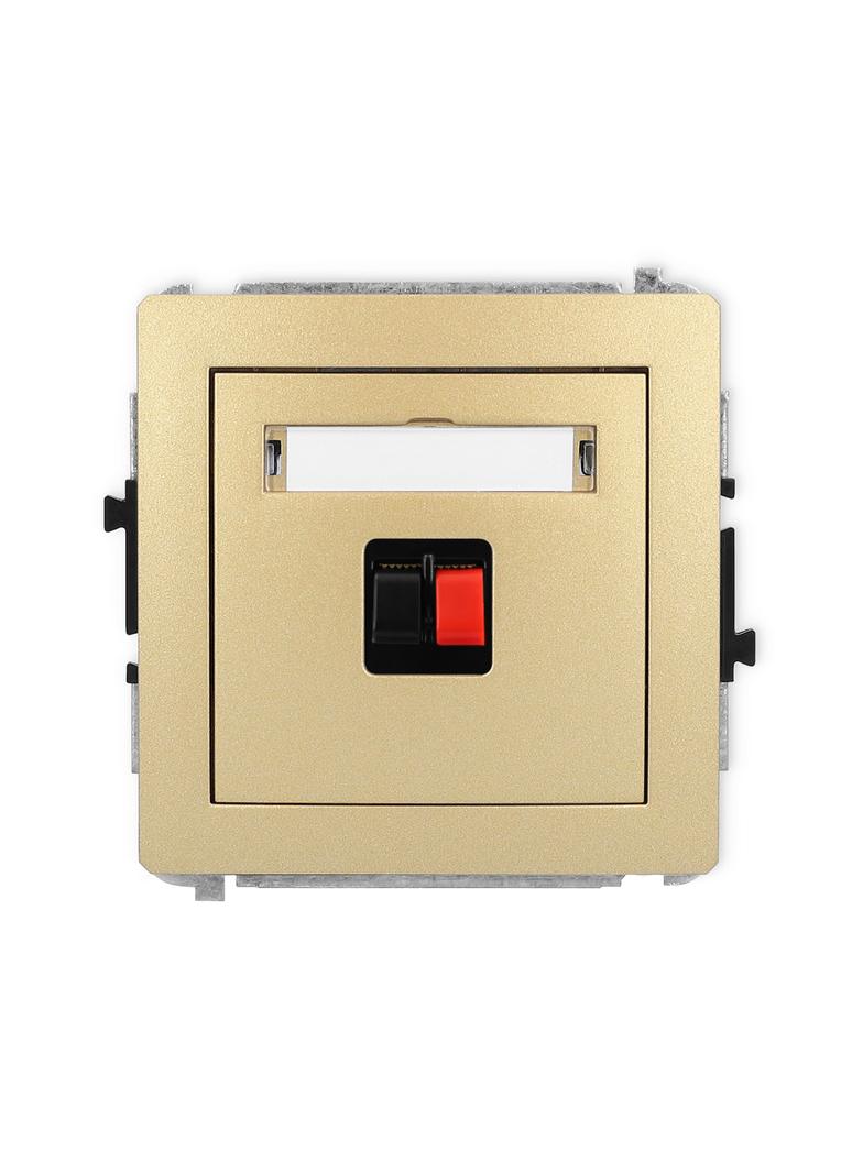 DECO Mechanizm gniazda głośnikowego pojedynczego złoty