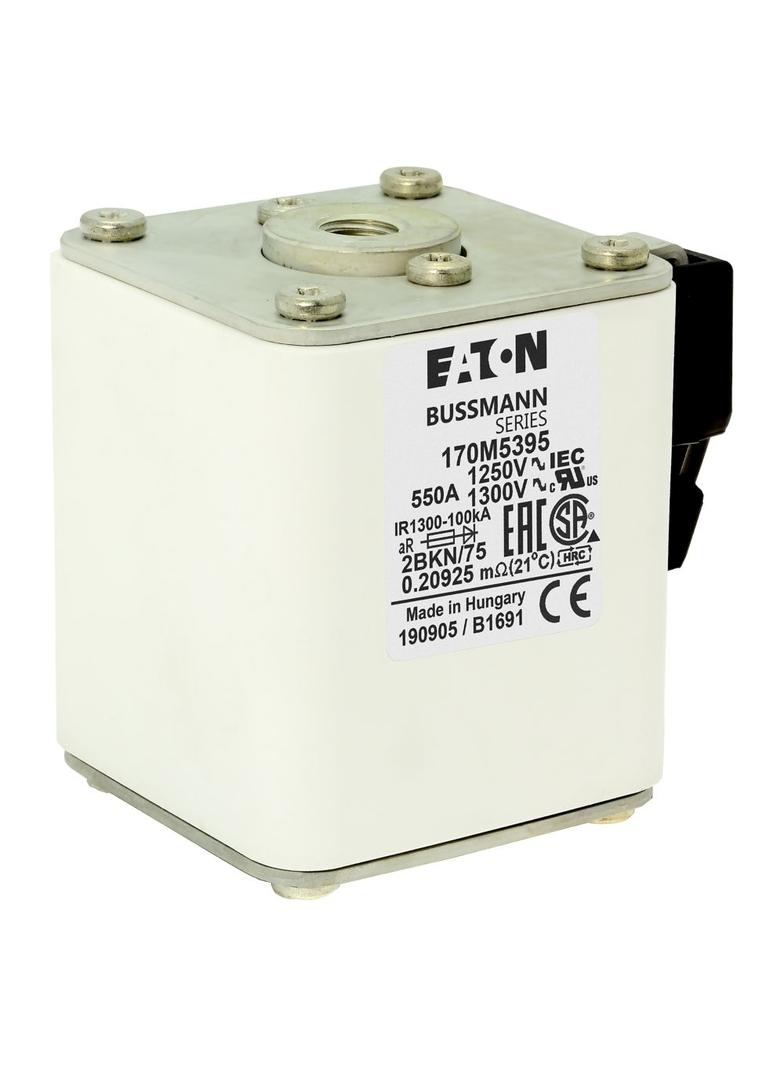 FUSE 550A 1250V 2BKN/75 AR CU Wkładka szybka 550A AC 1250V rozmiar 2 61x75x77 mm aR IEC UL 170M5395