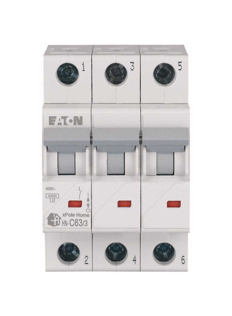 HN-C63/3 Wyłącznik nadprądowy 6kA C63A 3P 194897 EATON