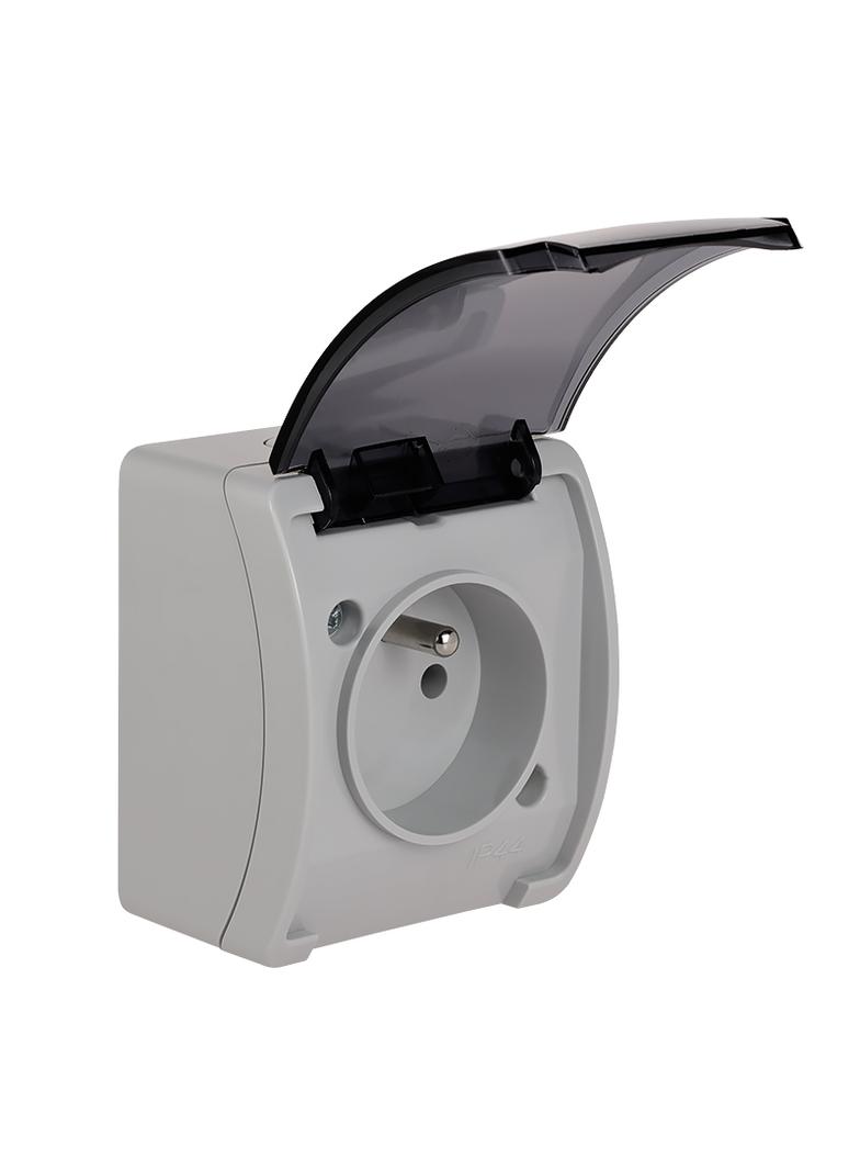 VG-Koala Gniazdo pojedyncze Z-ziemieniem (2P+Z) n/t IP44 popiel Z-lapką dymną VG 161-53 61.378 OPATÓ