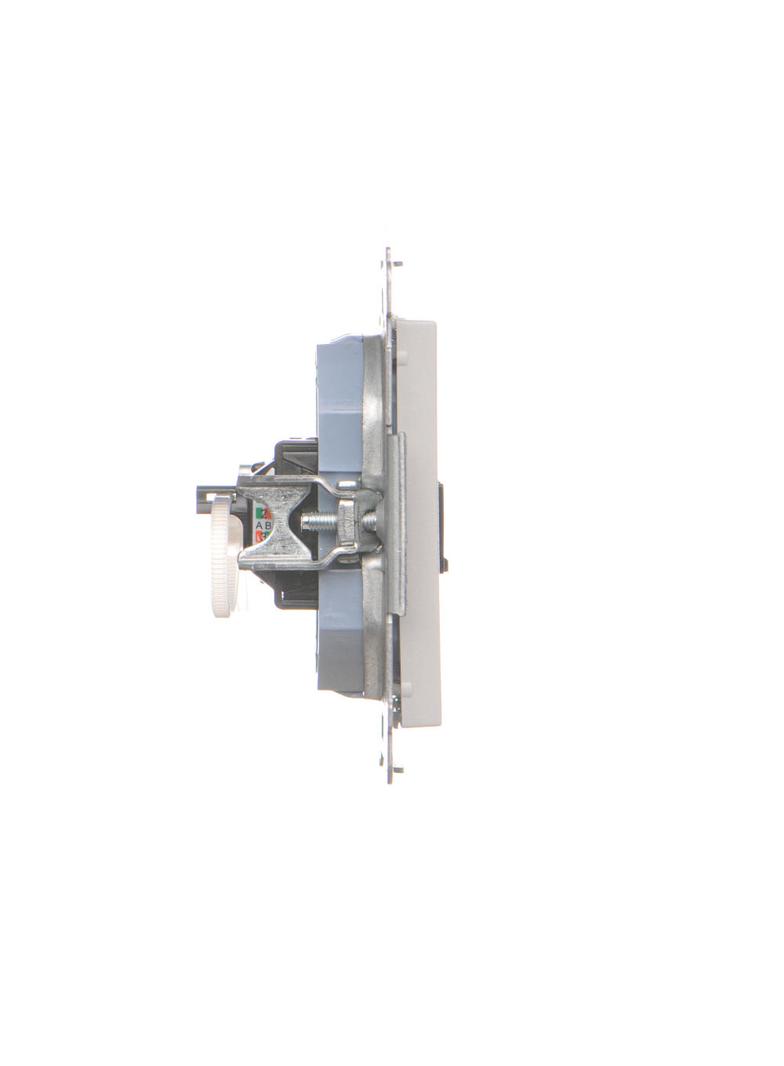 Simon 55 Gniazdo komputerowe pojedyncze RJ45 kategoria 6 z przesłoną przeciwkurzową Jasnoszary mat