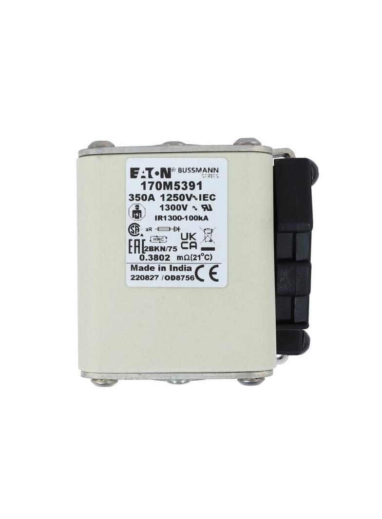 FUSE 350A 1250V 2BKN/75 AR CU Wkładka szybka 350A AC 1250V rozmiar 2 61x75x77 mm aR IEC UL 170M5391