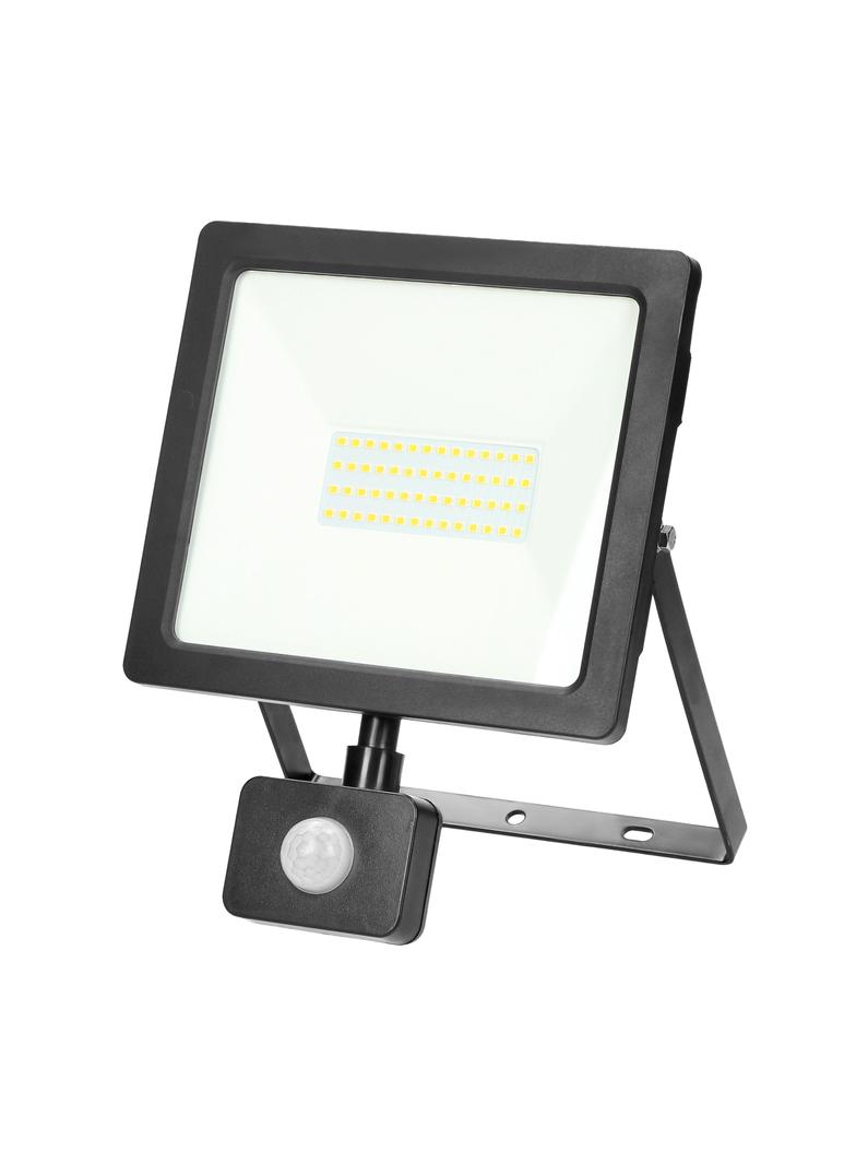 ALLED 50W Naświetlacz LED z PIR 4000lm IP44 4000K Alu+szkło FL/R-3 ORNO