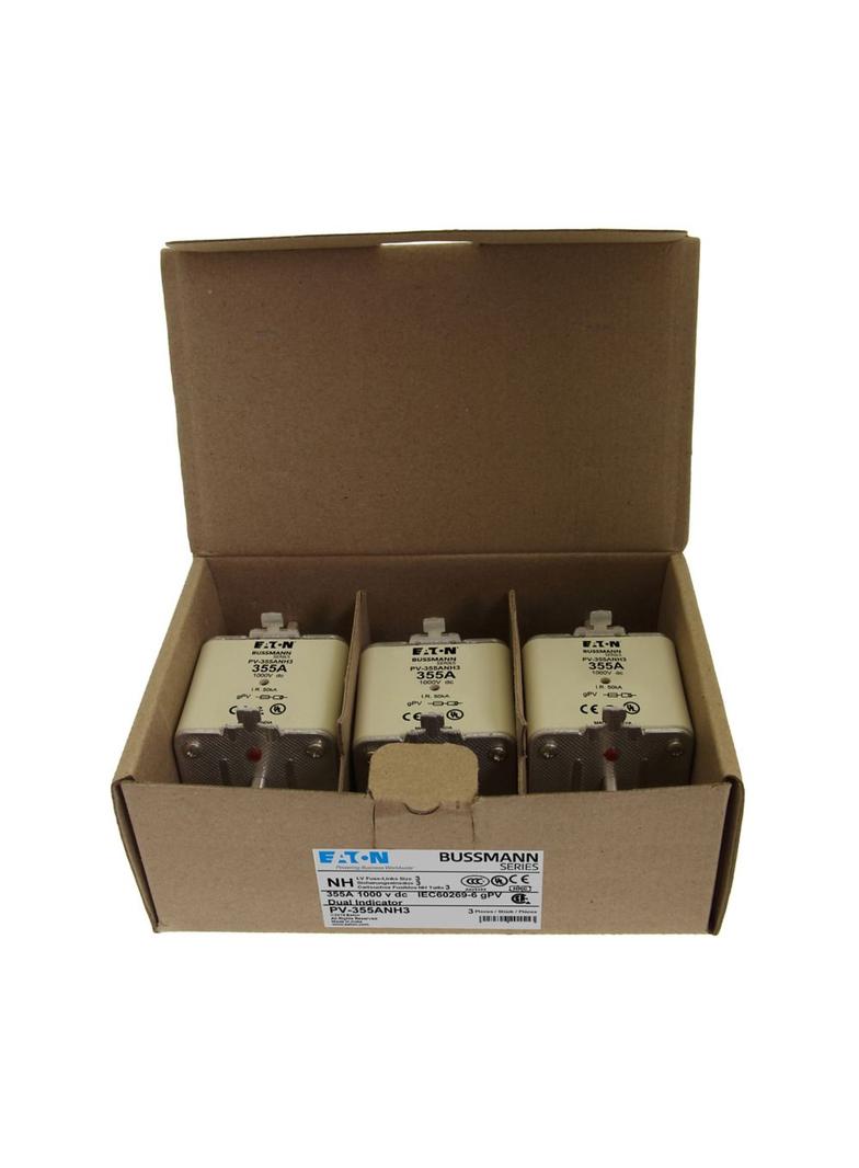 PV-355ANH3 Wkładka PV NH 355A 1000V DC PV rozmiar 3 podwójny wskaźnik PV-355ANH3 EATON