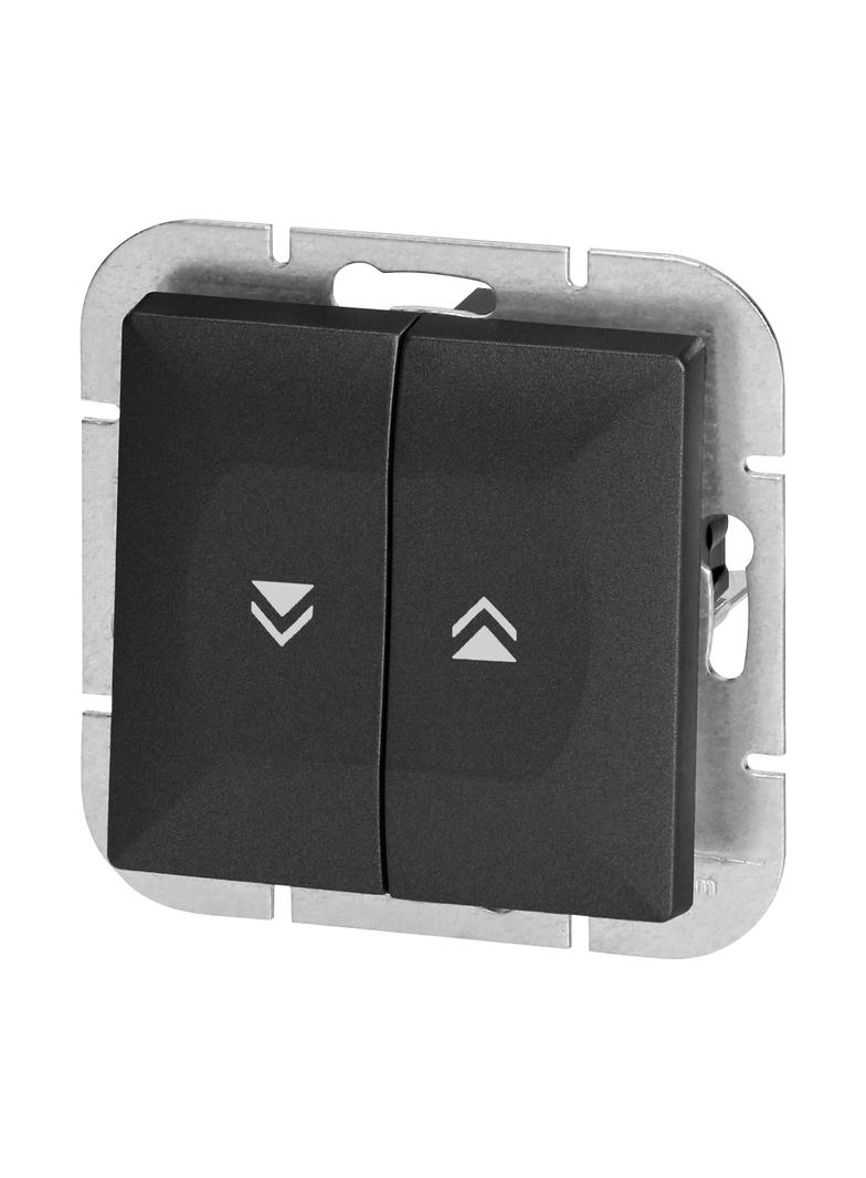 Łącznik roletowy podtynkowy Pearl, 10A, 250V, WP-10P, czarny