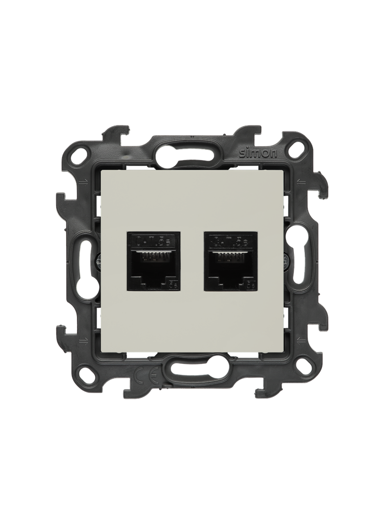 Simon 24 Gniazdo komputerowe podwójne RJ45 kat. 5e kaszmirowy N52.01/42